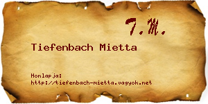 Tiefenbach Mietta névjegykártya